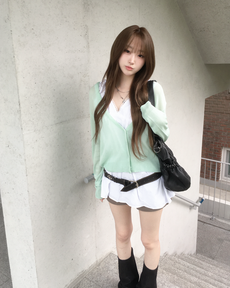 Shirring V neck OPS