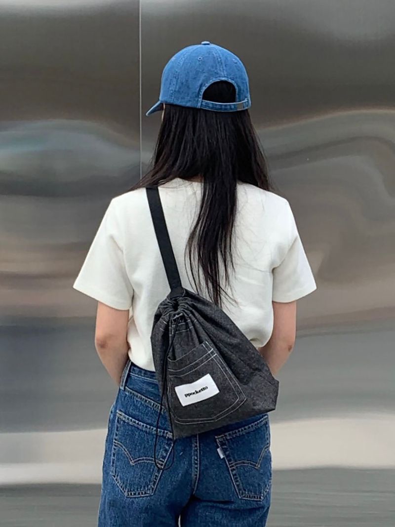 ppocketto sling bag - black denim