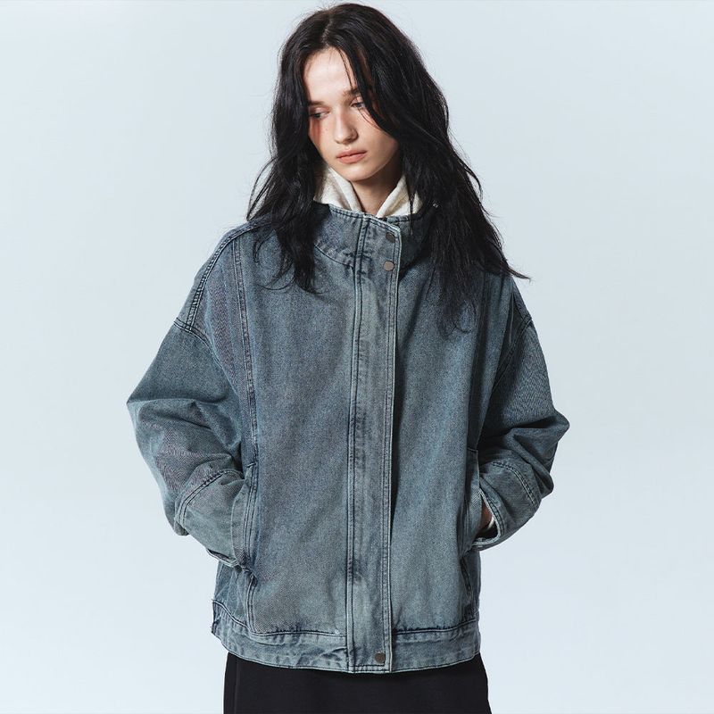 TRUCKER WASHING DENIM JACKET_BLUE
