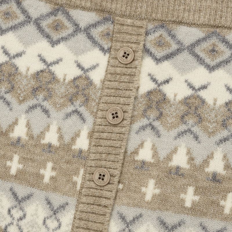 FAIR ISLE KNIT MINI SKIRT [SAND]