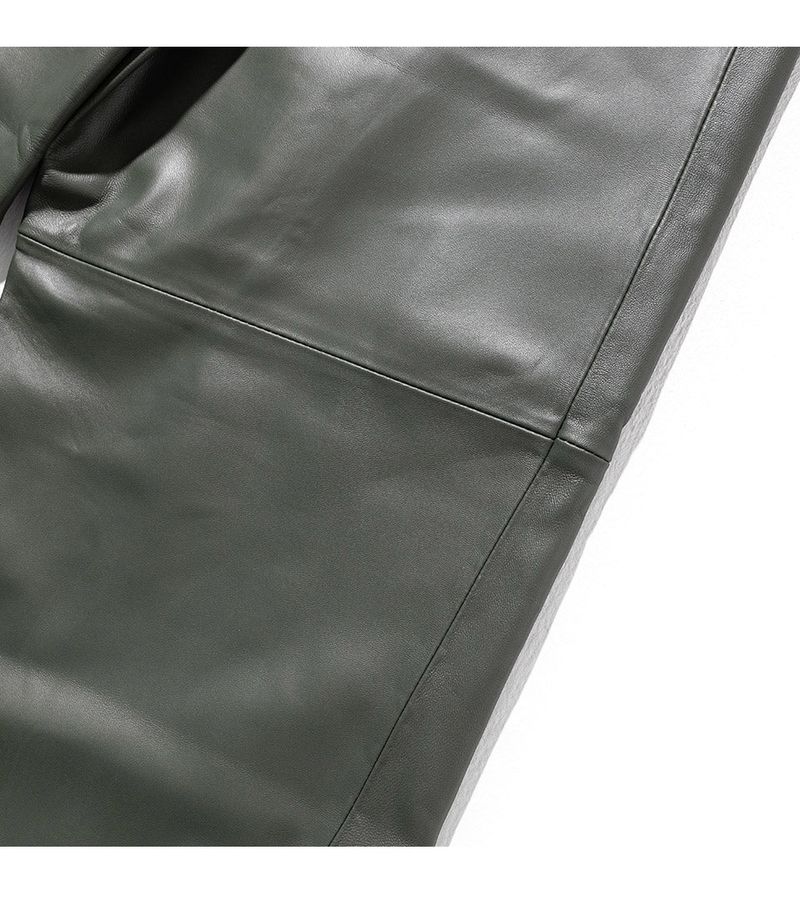 LAMSKIN CURVED LINE PANTS