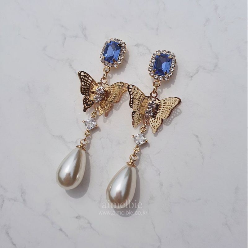 Blue Butterfly Queen Earring