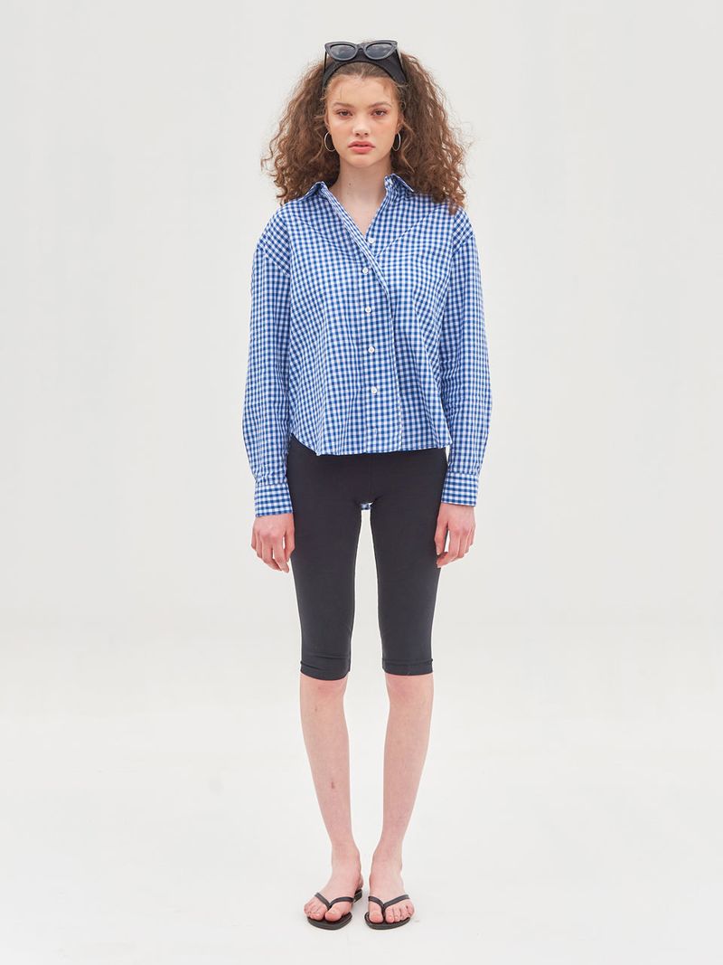 GINGHAM CHECK LONG SLEEVES SHIRT_BLUE