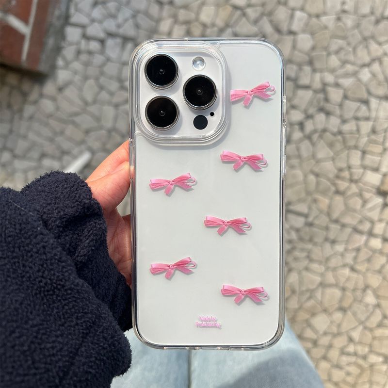 Tiny pink ribbon jelly hard case (clear)