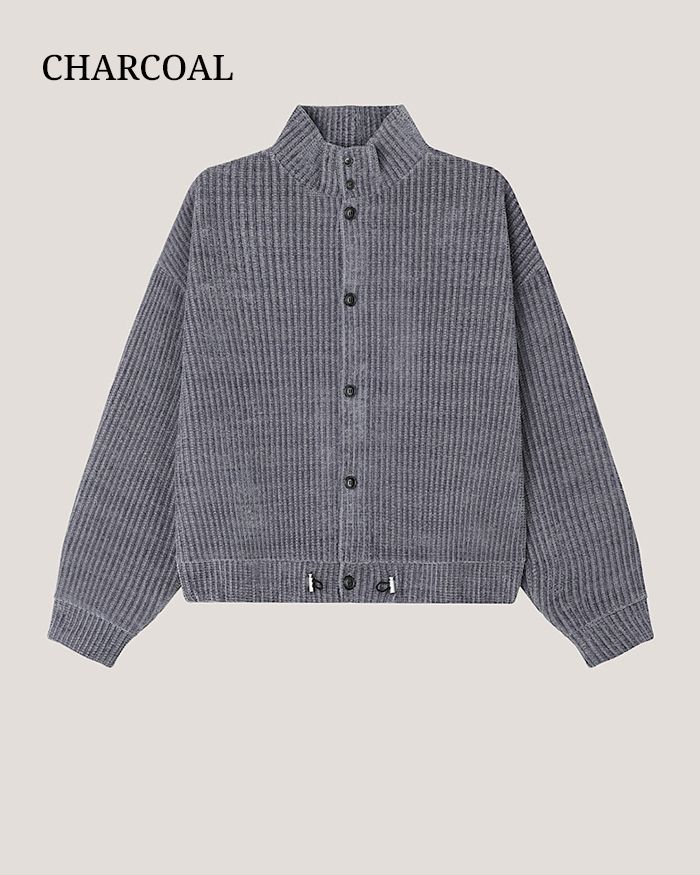 (UNISEX) ベロア ハイネック カーディガン