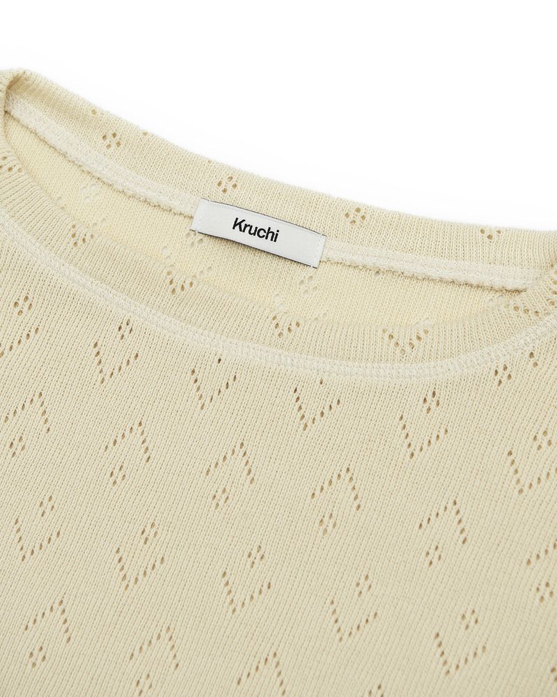 Punching Knit (CREAM) WOMENS