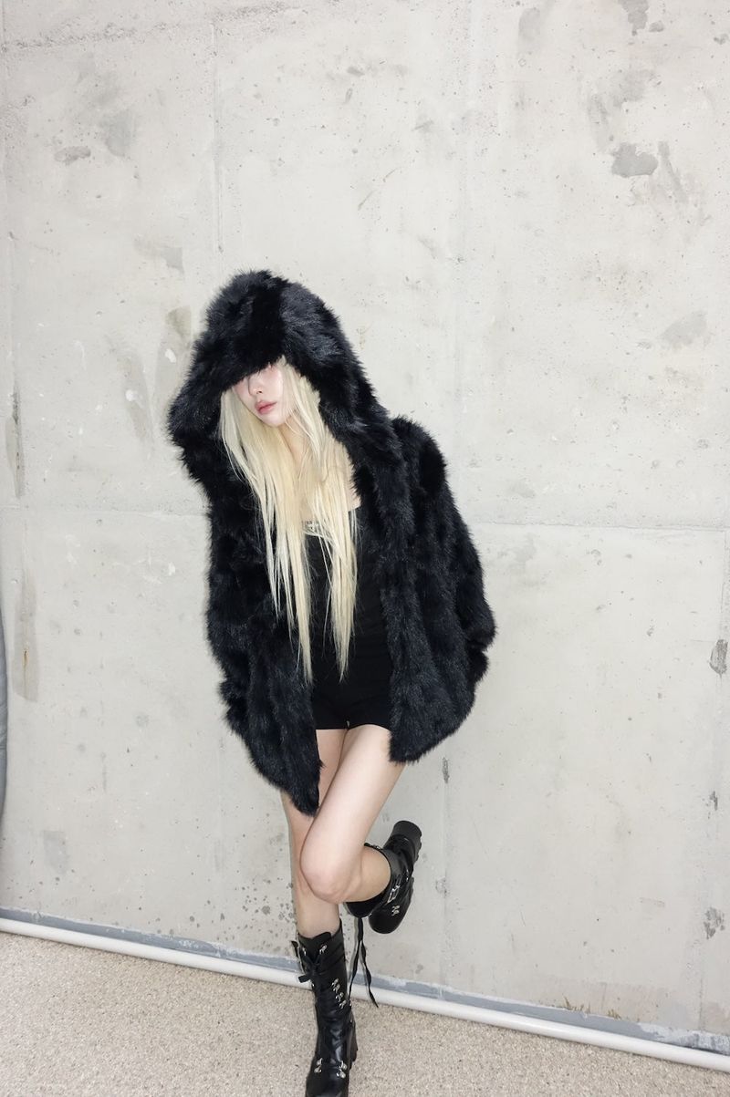 Street Hooded Fur Jacket