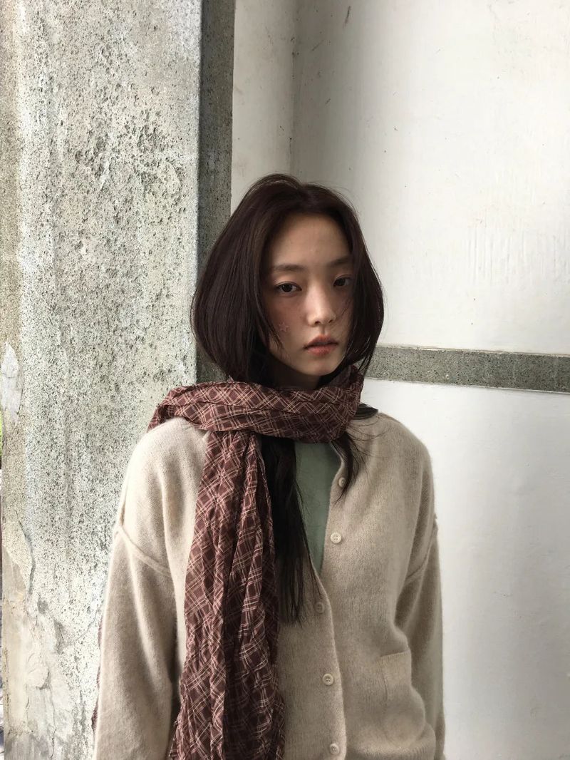 Kiki Pleated Check Scarf (2color)