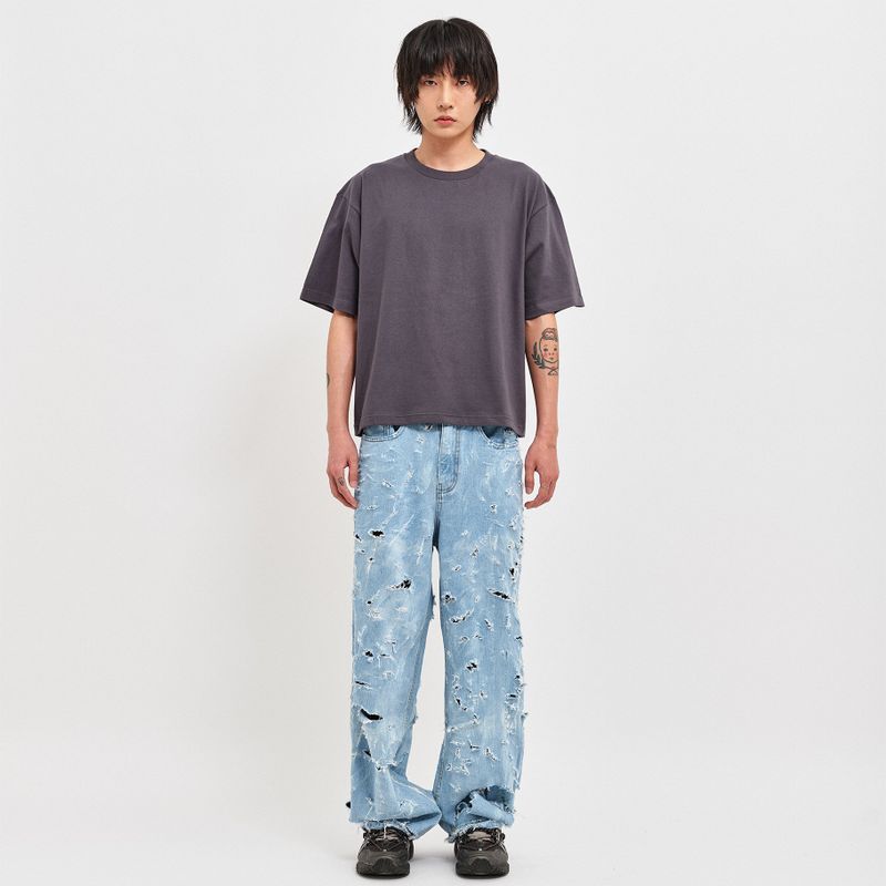 Men's Crop T-Shirt Charcoal