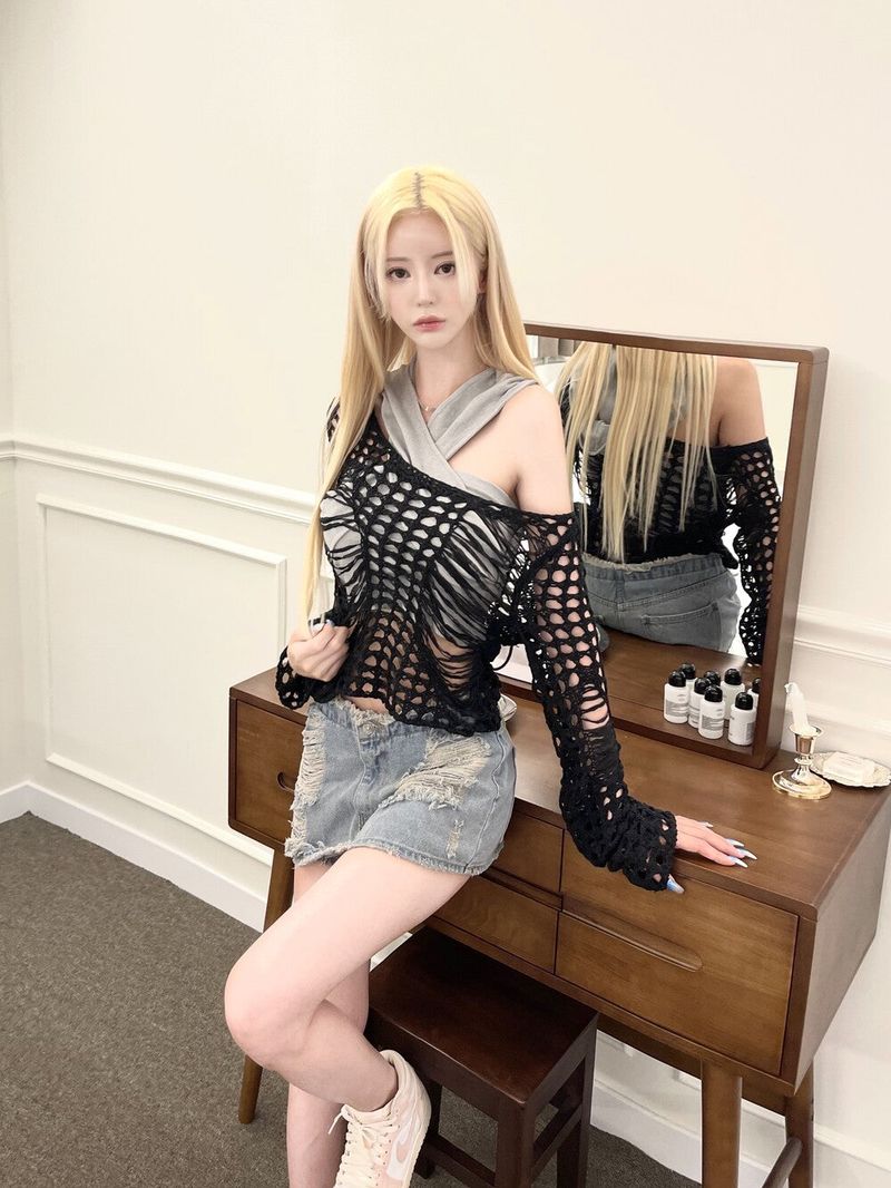 1329. Net damage summer knit (3color)