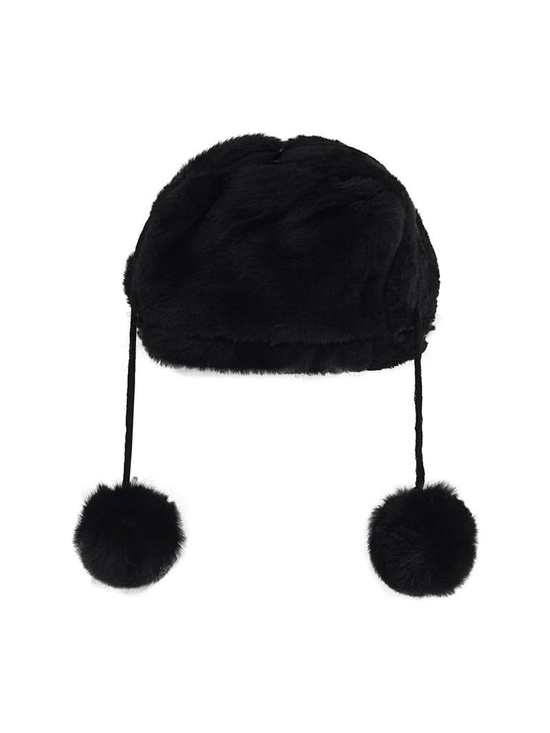 cross stud fur trapper hat