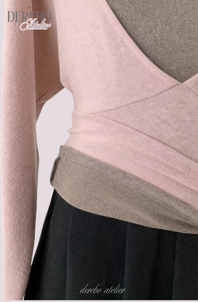 Renea Pink Layered Two-Piece Knitwear