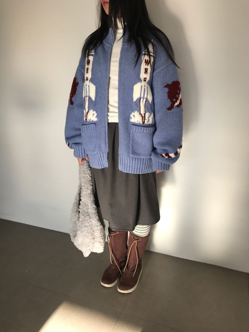 Hubble High Neck Knit Zip-Up (2 Colors)