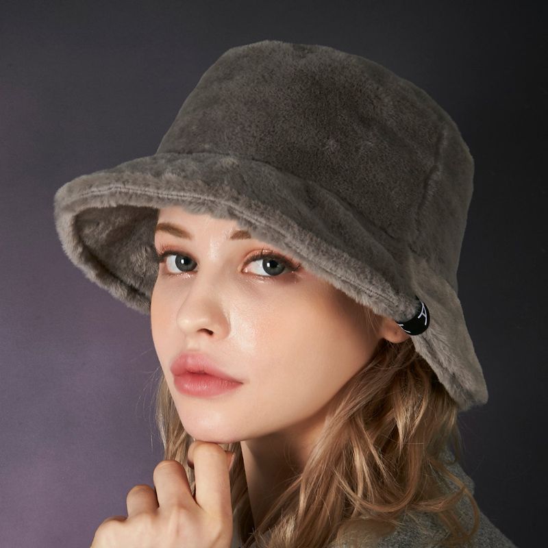 Fur logo point bucket hat GRAY