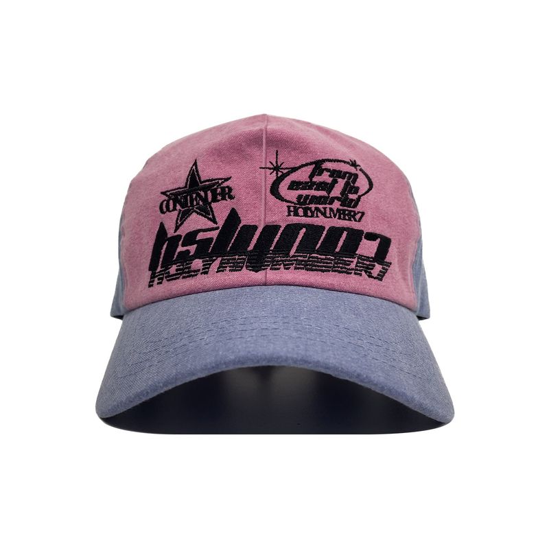 HOLY NUMBER 7(ホーリーナンバーセブン)の「HOLYNUMBER7 X DKZ MBROIDERY CAP_PINK&BLUE(Hats)」