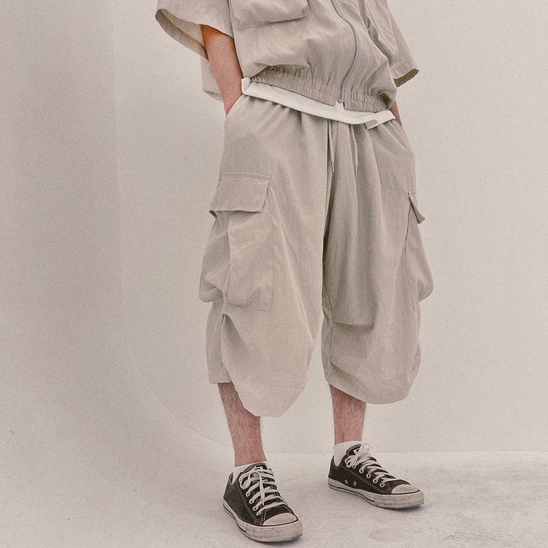 street shape capri shorts_beige