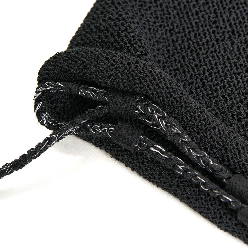 LONG STRING MESH BEANIE (BLACK)