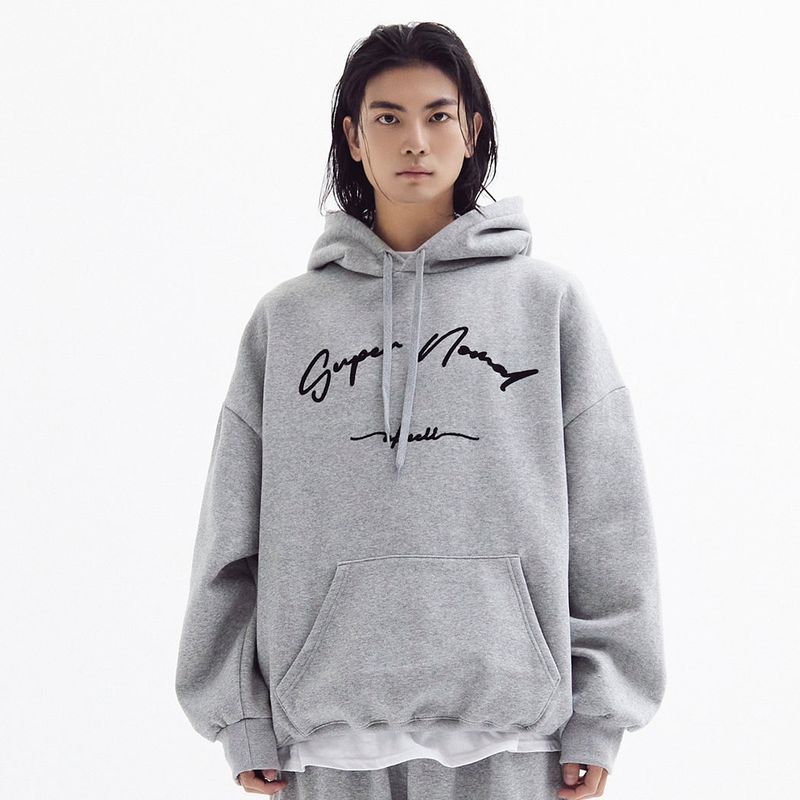 AKECII（アケシ）の「スーパーノーマルバルーンオーバーフリースフーディー(Melange Gray)（トップス）」