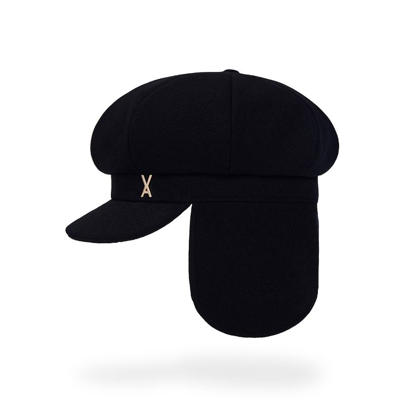 VA Stud Fly Newsboy Cap / Black