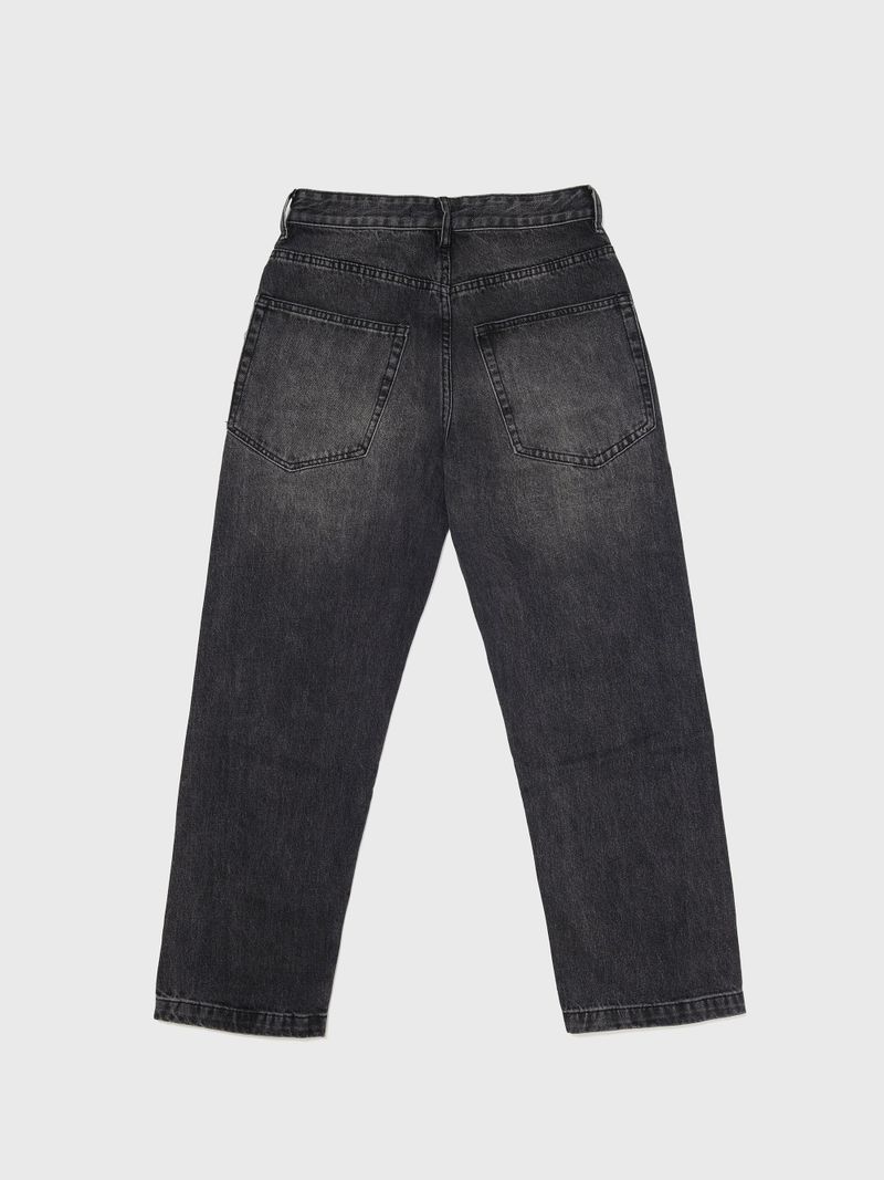 Tapered Round Denim Pants Grey