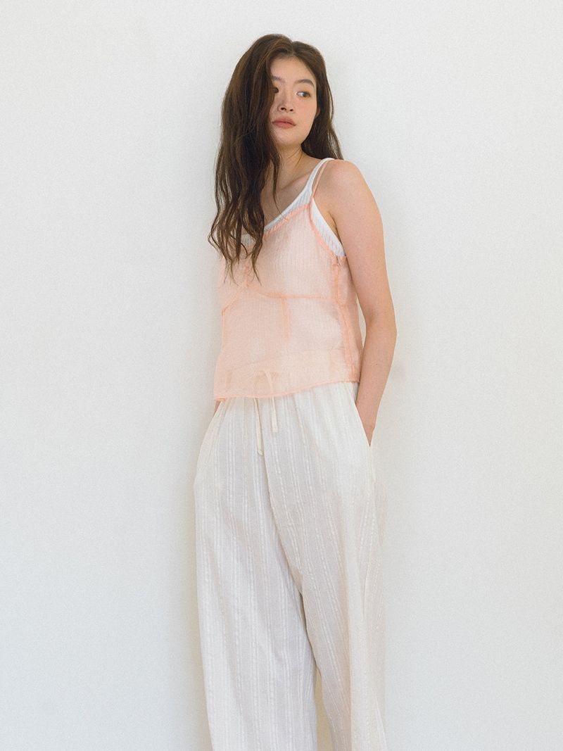 Shirring Bustier Top - Pink