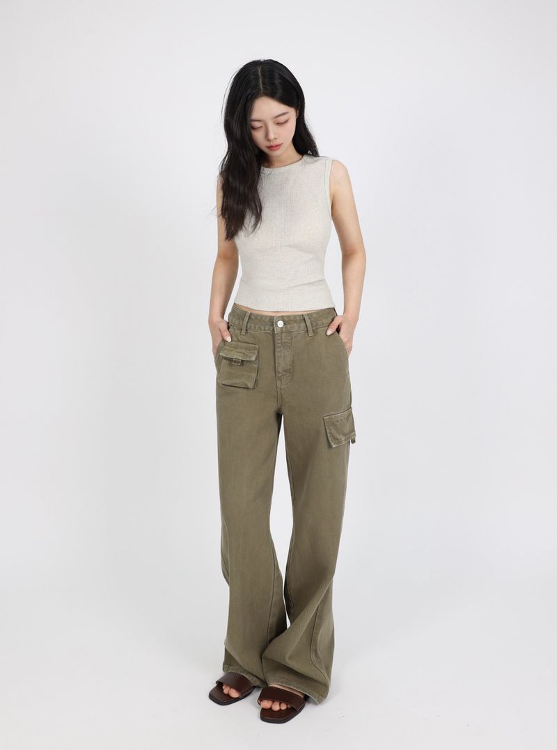 [3RD REORDER] SOFT OLIVE DYING FRONT POCKET DENIM code 26221