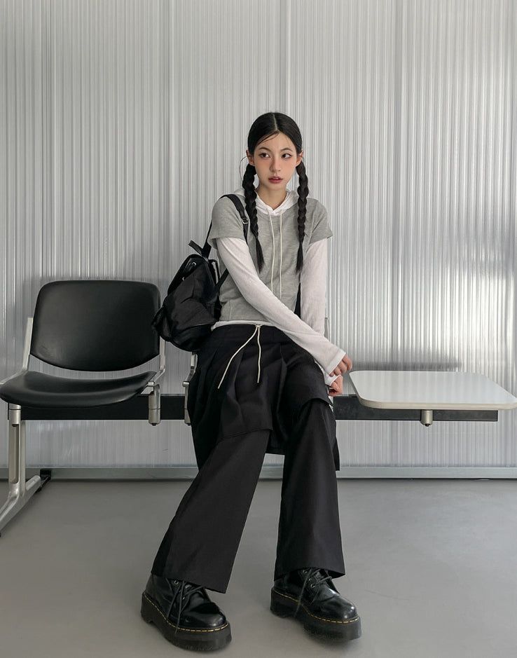 Epic Layered Pleated Skirt Pants