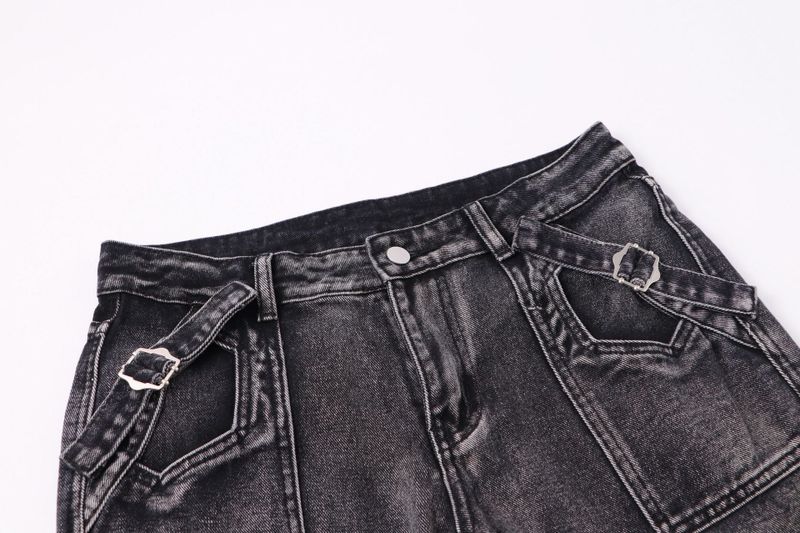 Cargo Pocket Flare Denim Jeans
