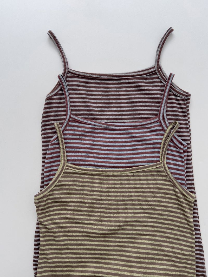 Stripe Long Sleeveless One Piece
