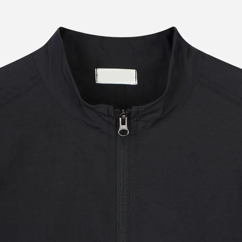 Mix Nylon Ribbed Zip-up