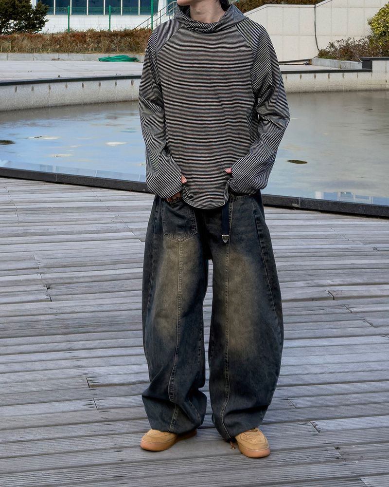 Ron layered stripe hoodie