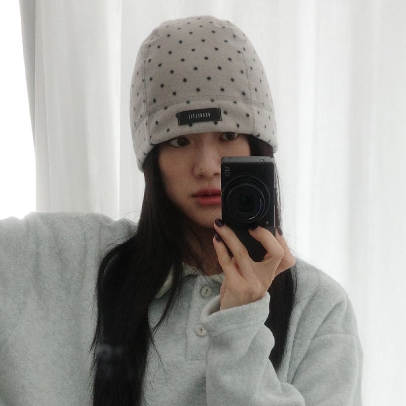 KOOKEESEE（クキシ）の「Mini Dot Fleece Beanie (grey)（Hats）」
