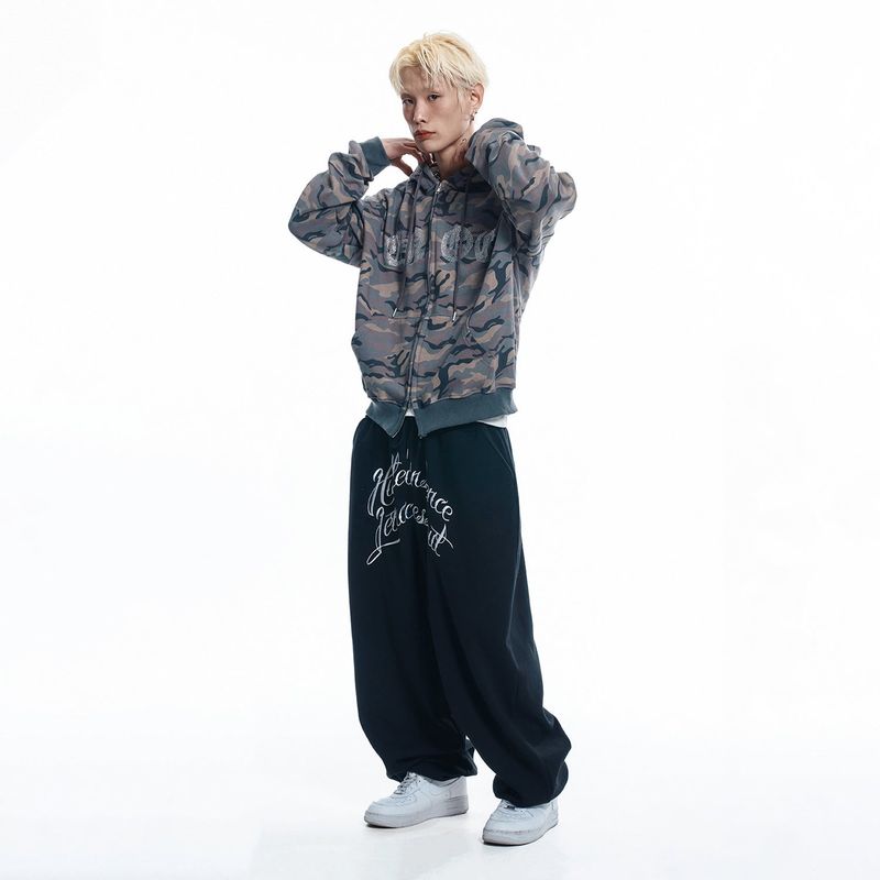 Lettering Balloon Sweatpants - BLACK