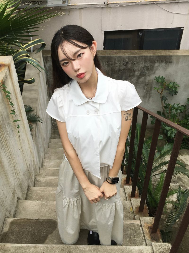 RITCORE（リットコア）の「Moment button collar blouse (2c)（Tops）」