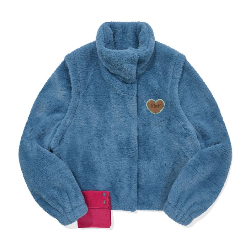 KIRSH（キルシー）の「POCKET POINT 2 WAY CROP FUR JACKET [BLUE]（Jackets/Outerwear）」