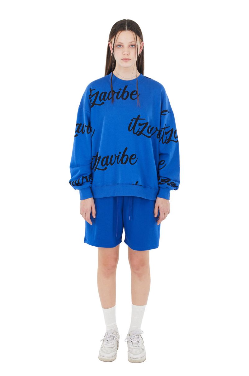 ITZAVIBE（イッザバイブ）の「[IPT009-15] SCRIPT LOGO SHORTS - BLUE（Pants）」