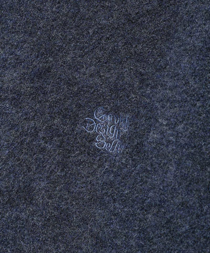 TWO TONE BOUCLE KNIT CREWNECK NAVY(CV2EFUK604A)
