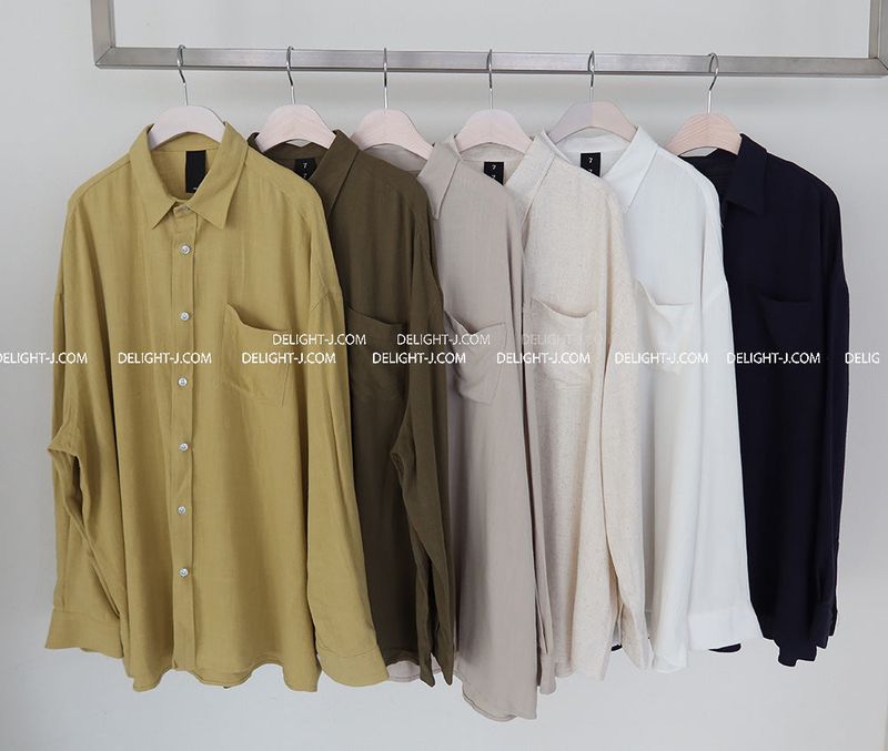 [Unisex] 6カラー オーバーサイズフィット リネンシャツ