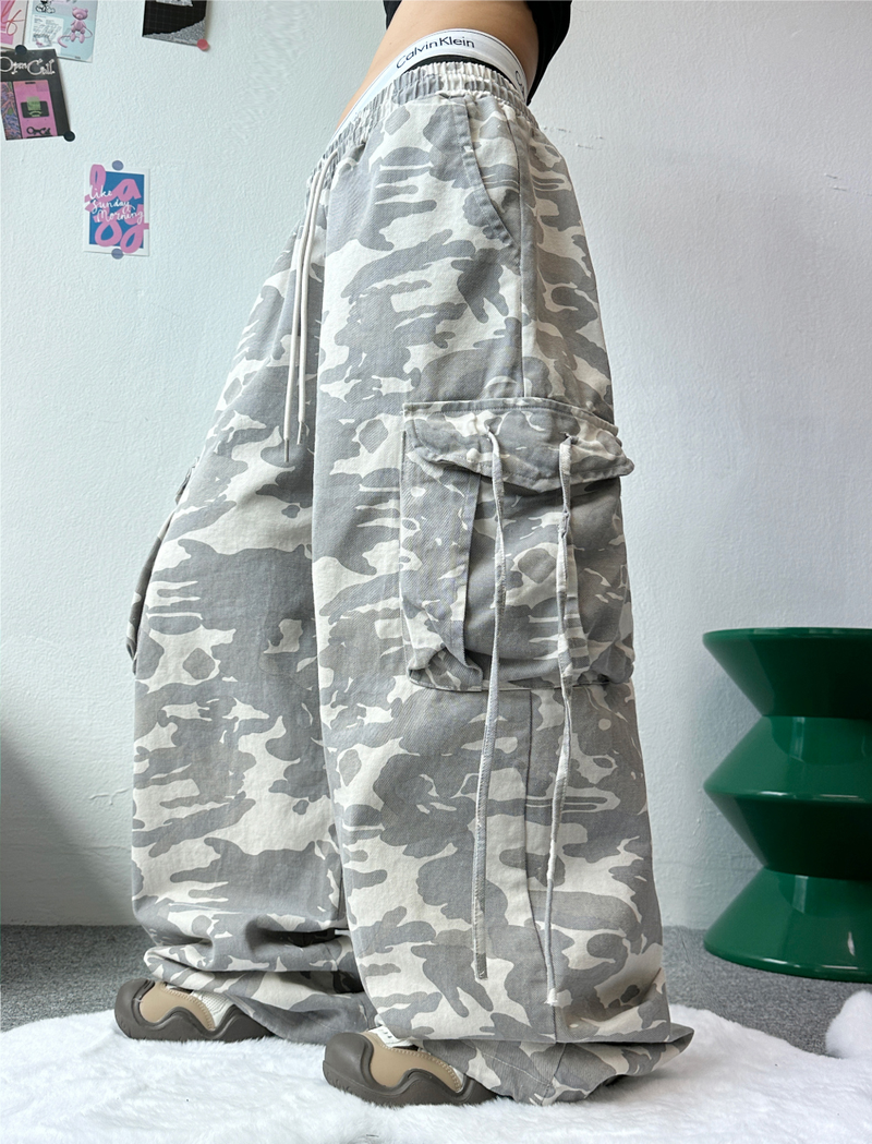 PIGMENT CAMO CARGO PANTS🩶🖤 - 2 COLORS