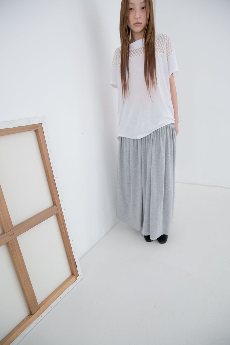 shirring banding long skirt(3colors)