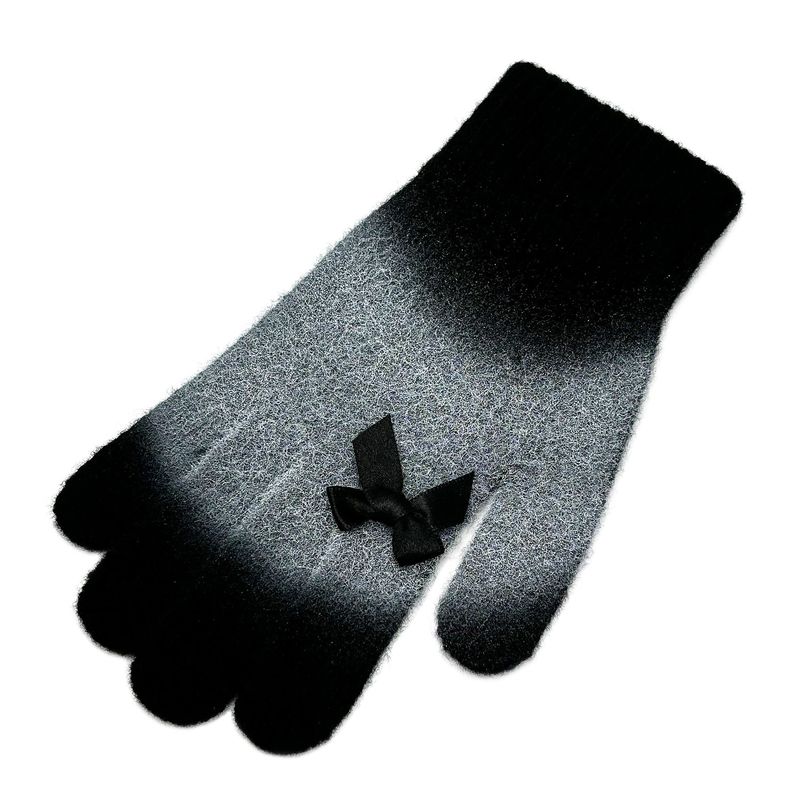 Pussycat Wool Gloves [Ribbon Black]