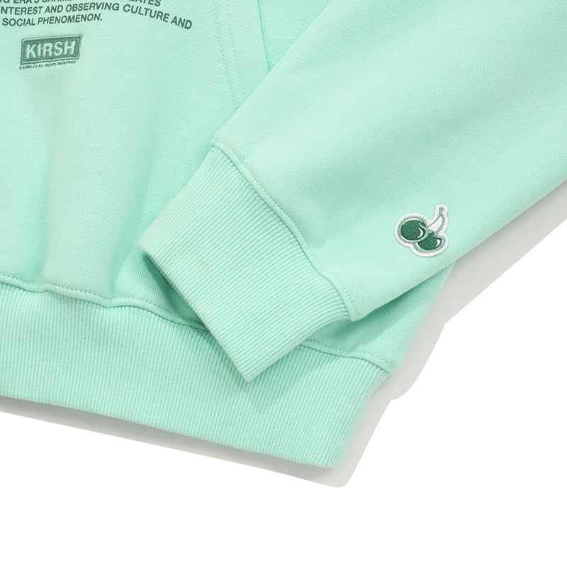 CHERRY ARCH LOGO CROP NAPPING HOODIE [MINT]