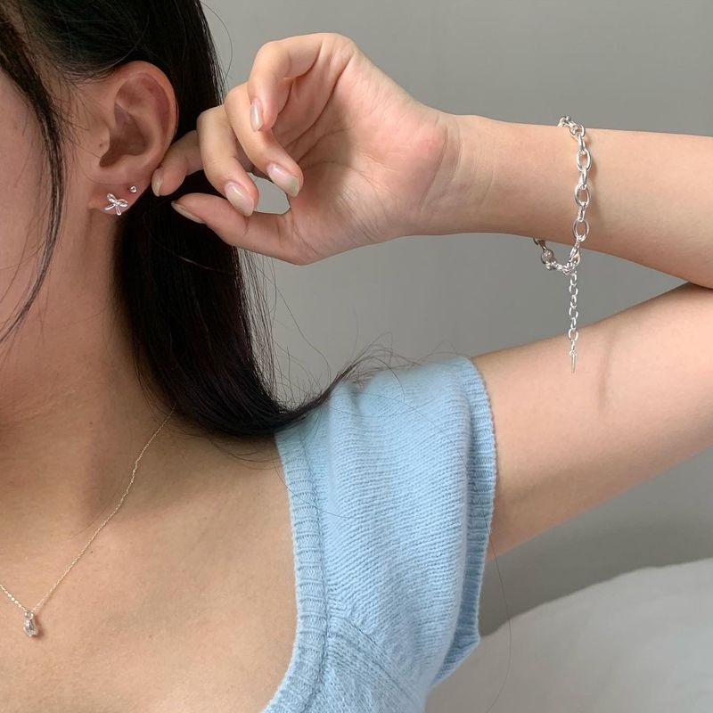 (silver925) Lovely ribbon piercing type1 *silver