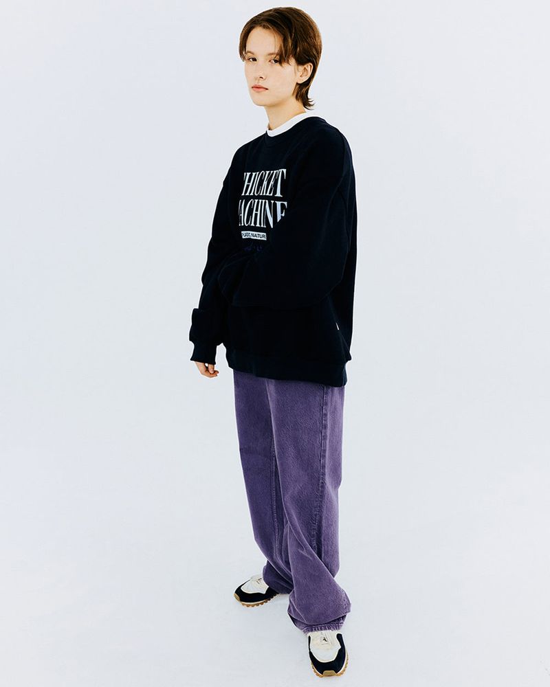 THICKET MACHINE TYPO SWEATSHIRT-NAVY