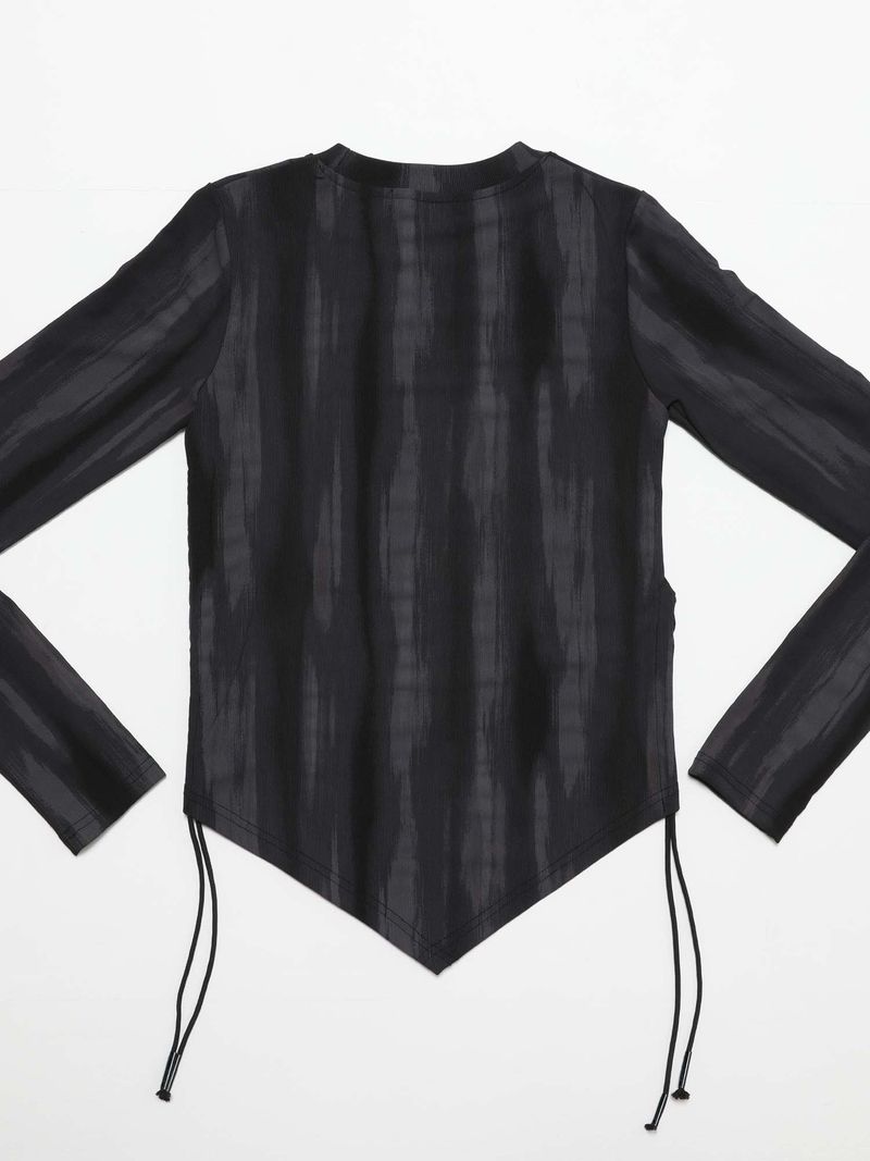 Marble Shirring T-shirts (BK)