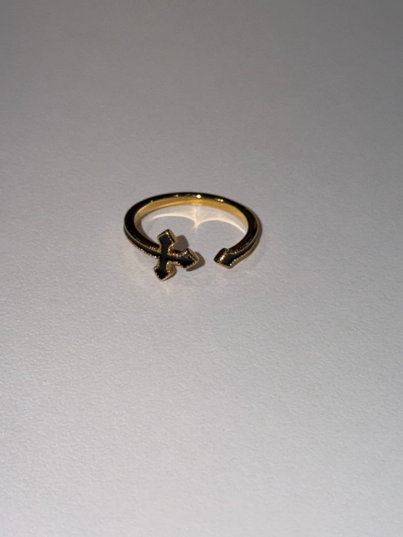 [925silver] Open cross ring (2color)