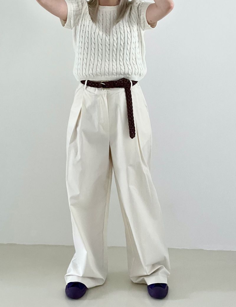 Dull bizo pintuck wide pants