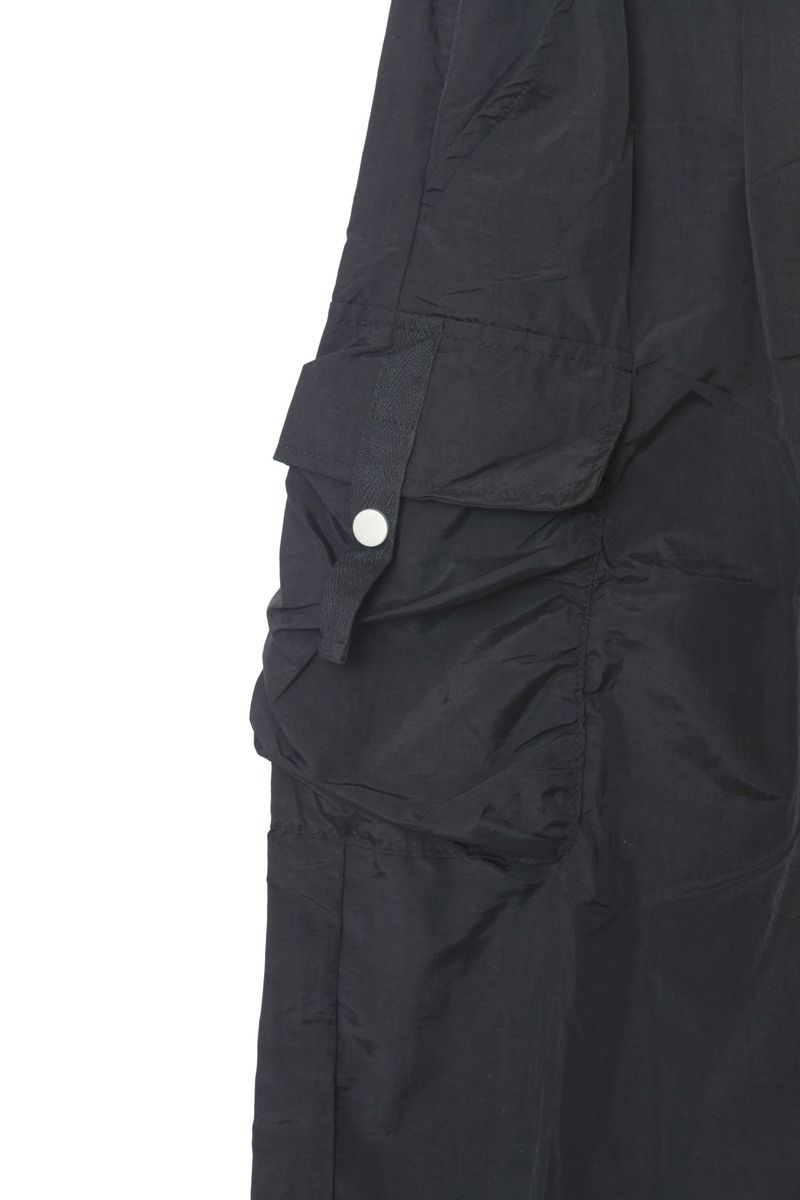 nylon long cargo skirt