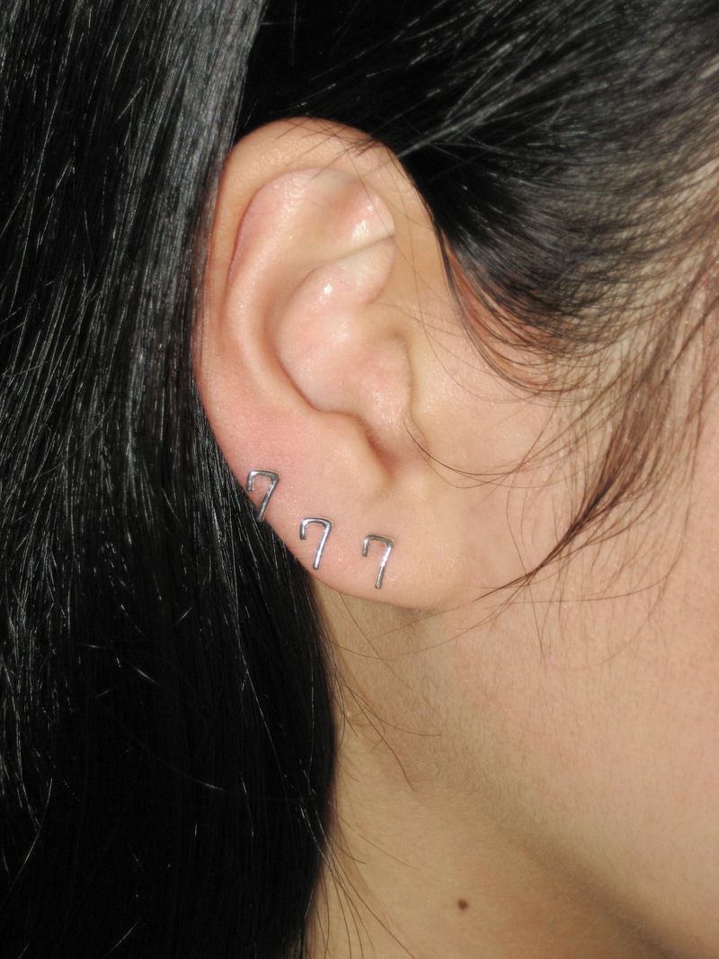 [Silver ver.] Number doodle piercing