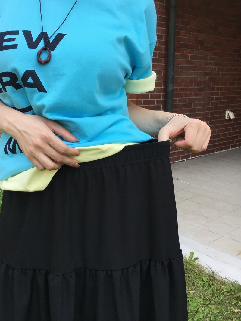 Flora Triple-Ruffle Long Skirt (2 Colors)
